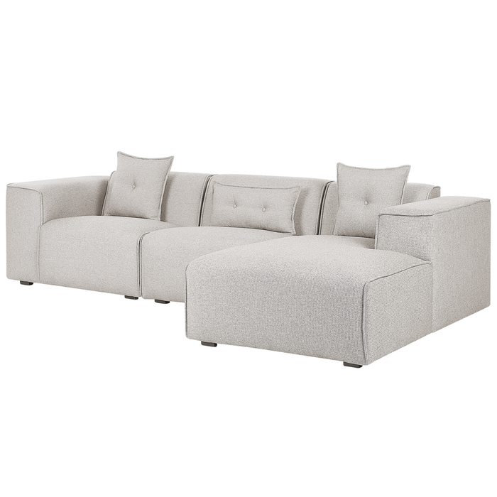 Beliani-DOLVA-Hoekbank-Lichtbeige-Linkerzijde-294 cm-Polyester