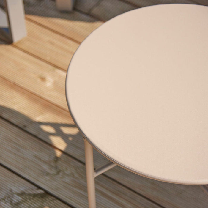 Lisomme Mila metalen tuin salontafel taupe - Ø50 cm