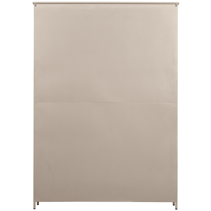 WOOOD 3-deurs vitrinekast XL Exhibit - Metaal - Zand - 200x142x44 cm