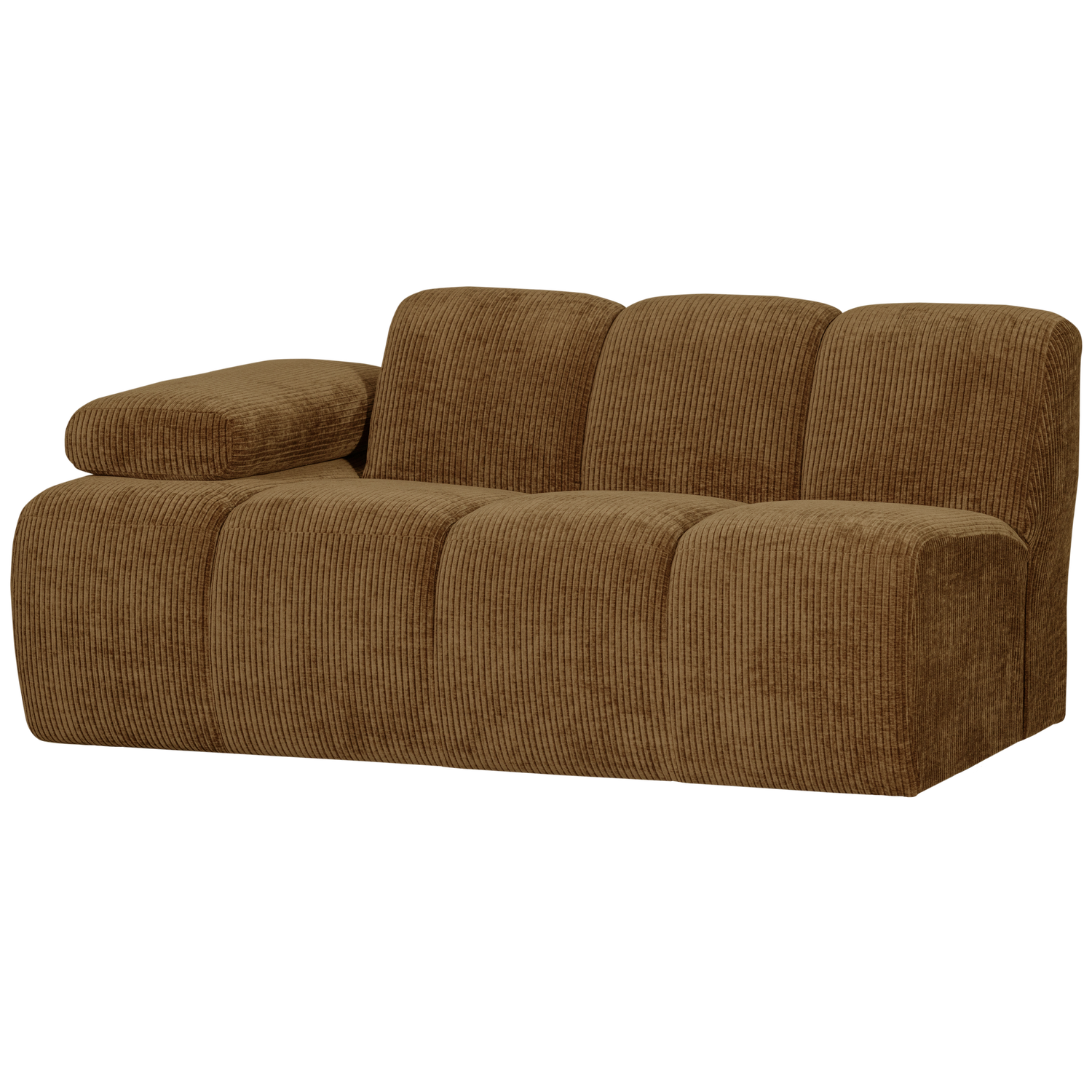 WOOOD Mojo 1,5-Zits Bank Met Arm Links - Ribstof - Geel - 74x160x97