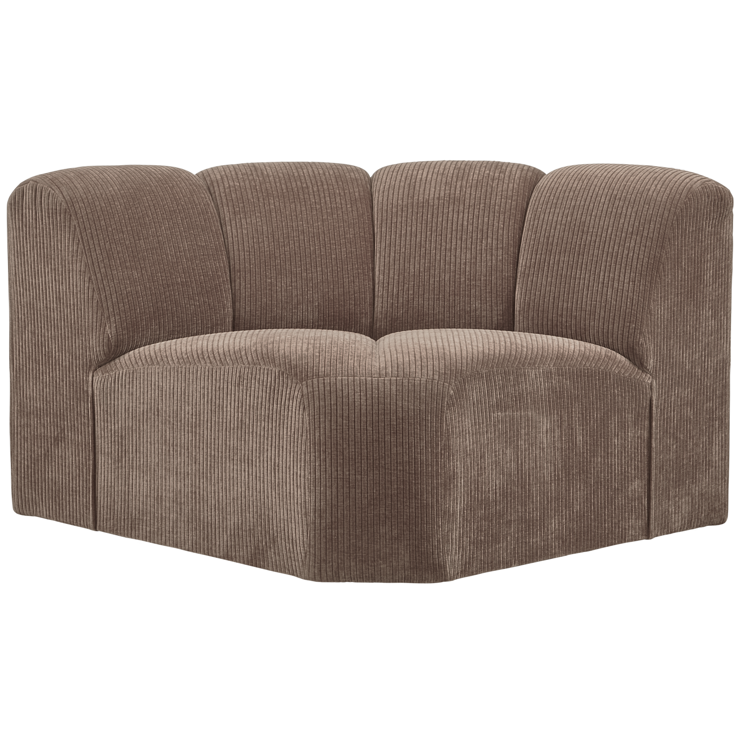 WOOOD Mojo Bank Hoekelement - Ribstof - Donker Zand - 75x68x77