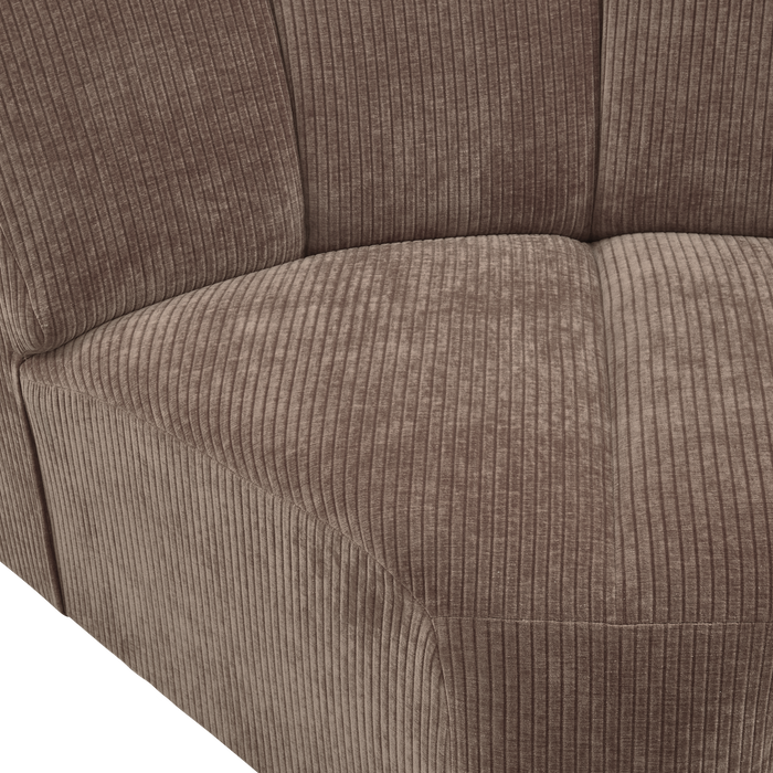 WOOOD Mojo Bank Hoekelement - Ribstof - Donker Zand - 75x68x77