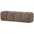 WOOOD Mojo Eetbankje 164 cm - Ribstof - Donker Zand - 49x164x45