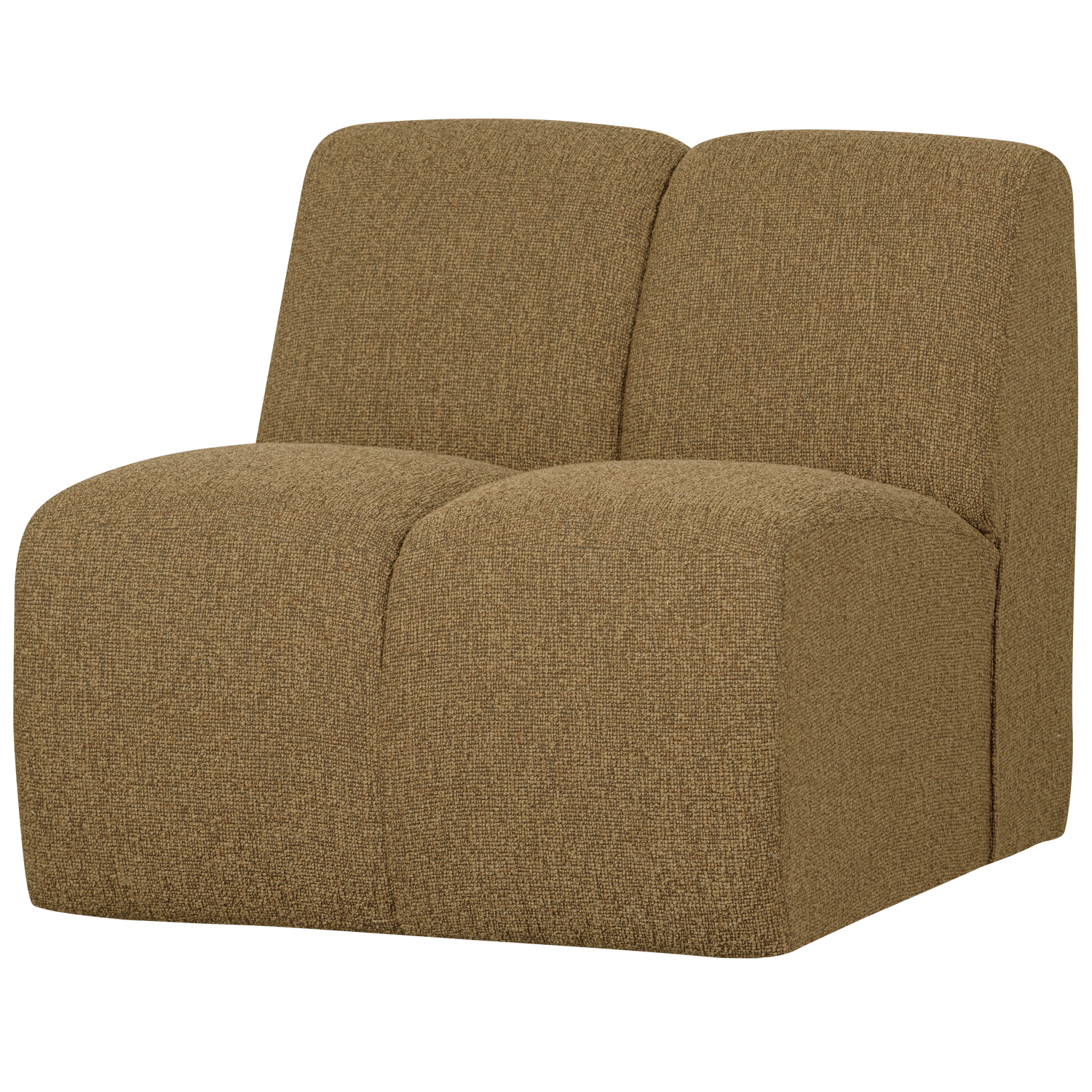WOOOD Mojo 1-Zits Bank - Bouclé - Geel|Bruin - 74x80x97