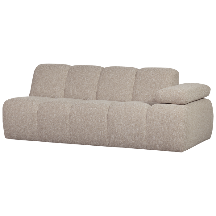 WOOOD Mojo 2-Zits Bank Met Arm Rechts - Bouclé - Beige - 74x200x97