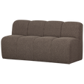WOOOD Mojo Eetbankje Met Rugleuning - Bouclé - Bruin Melange - 164cm