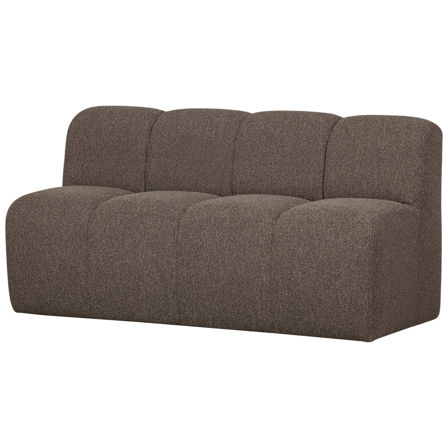 WOOOD Mojo Eetbankje Met Rugleuning - Bouclé - Bruin Melange - 164cm