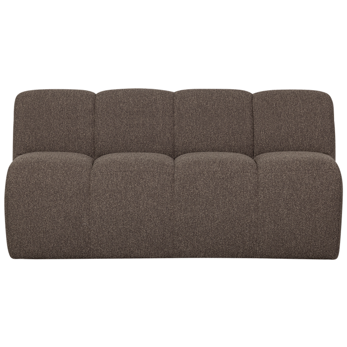 WOOOD Mojo Eetbankje Met Rugleuning - Bouclé - Bruin Melange - 164cm