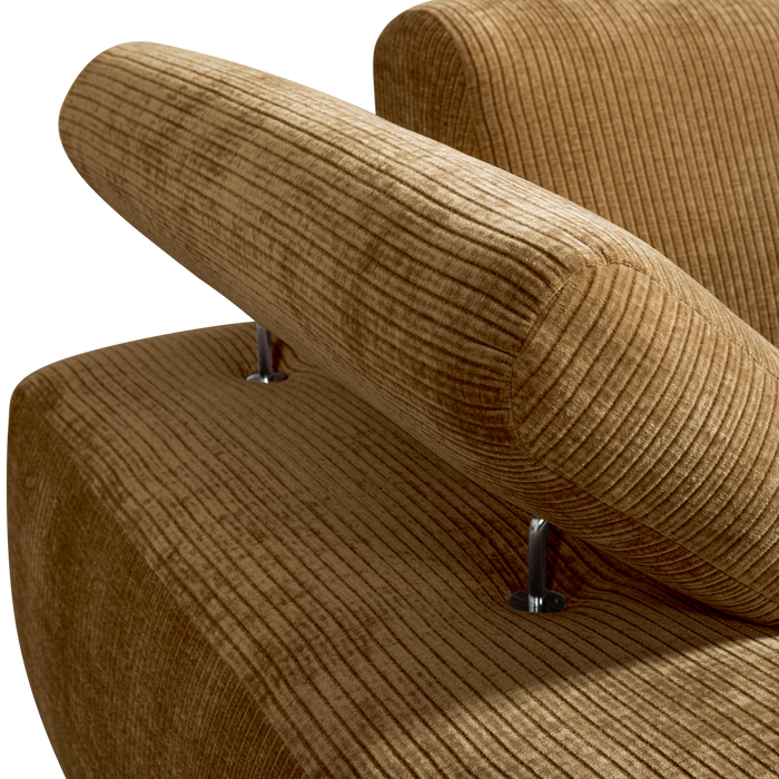 WOOOD Mojo Chaise Longue Elementenbank links - Ribstof - Honing Geel