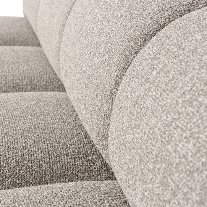 WOOOD Mojo Eetbankje Met Rugleuning - Bouclé - Beige Melange - 164cm