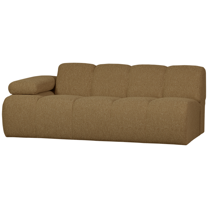 WOOOD Mojo 2-Zits Bank Met Arm Links - Bouclé - Geel|Bruin Melange