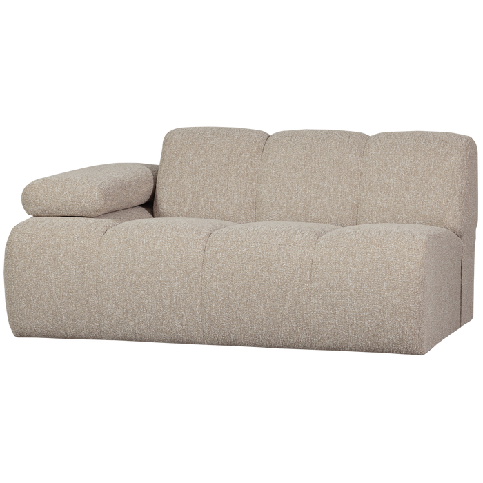 WOOOD Mojo 1,5-Zits Bank Met Arm Links - Bouclé - Beige - 74x160x97