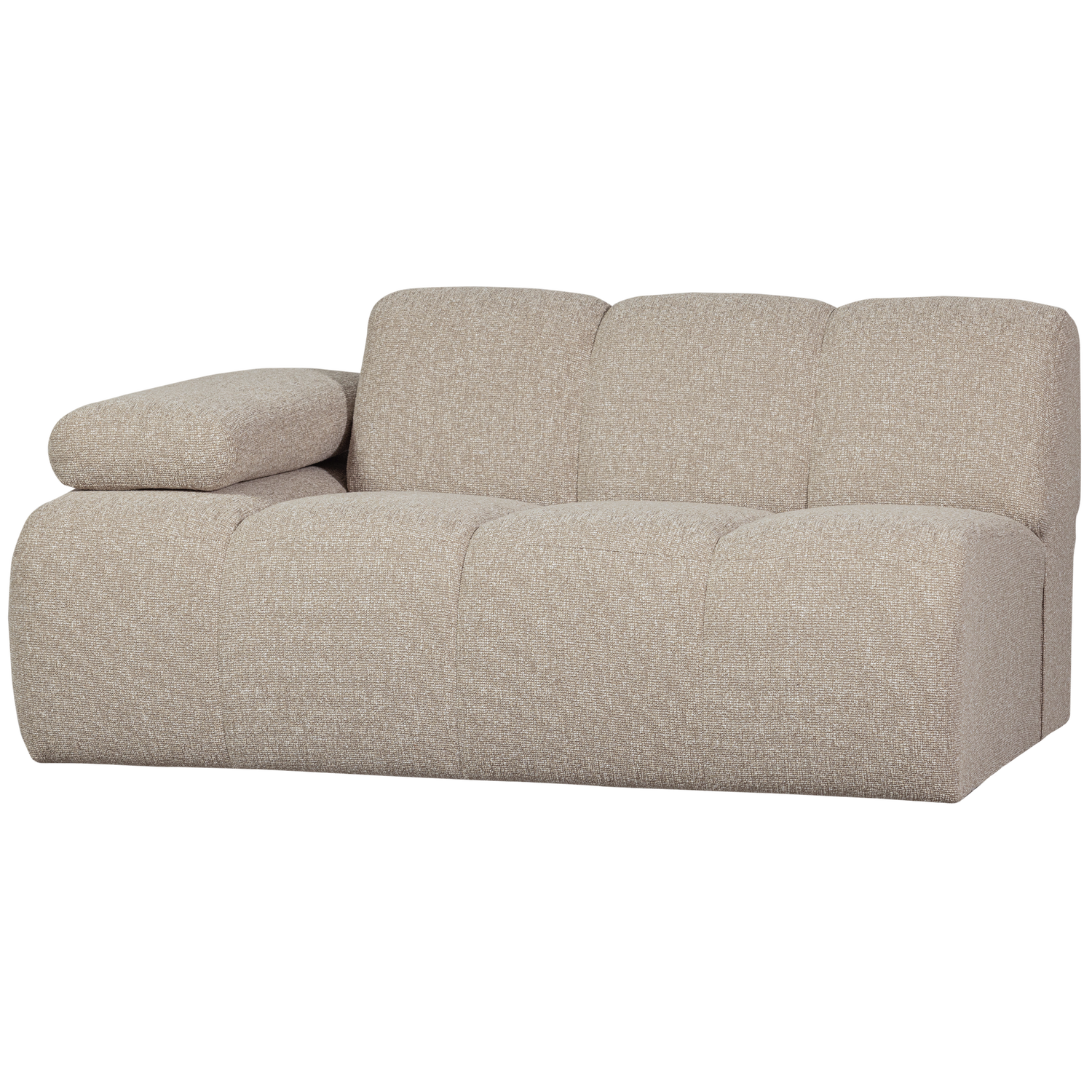 WOOOD Mojo 1,5-Zits Bank Met Arm Links - Bouclé - Beige - 74x160x97