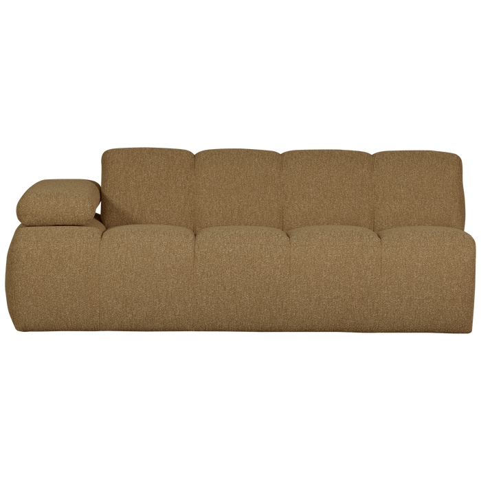 WOOOD Mojo 2-Zits Bank Met Arm Links - Bouclé - Geel|Bruin Melange