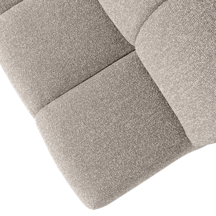 WOOOD Mojo Eetbankje Met Rugleuning - Bouclé - Beige Melange - 164cm