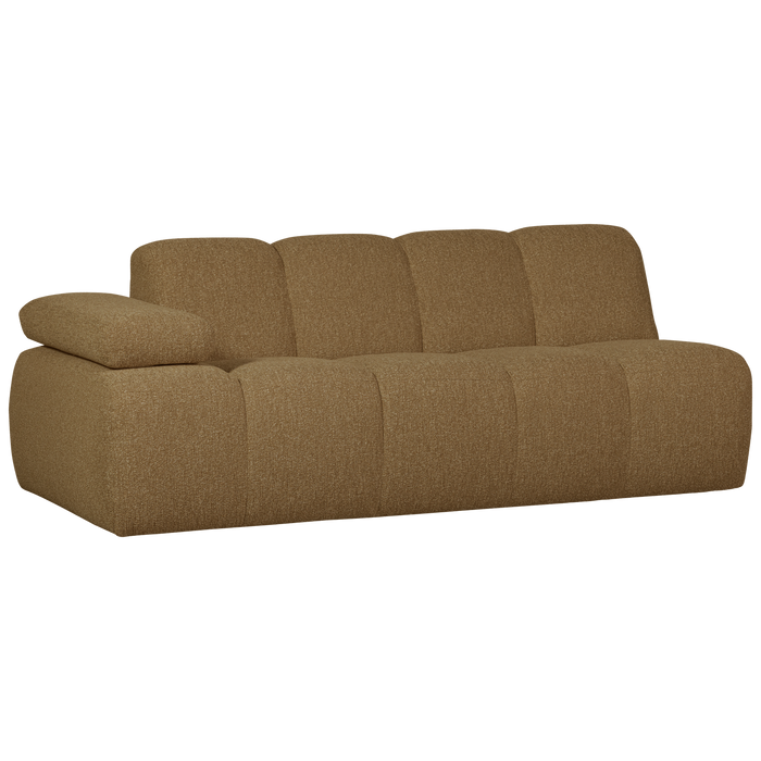 WOOOD Mojo 2-Zits Bank Met Arm Links - Bouclé - Geel|Bruin Melange