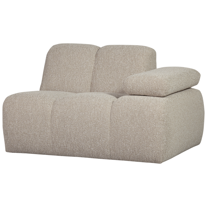 WOOOD Mojo 1-Zits Bank Met Arm Rechts - Bouclé - Beige - 74x120x97