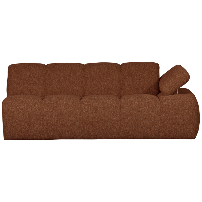 WOOOD Mojo 2-Zits Bank Met Arm Rechts - Bouclé - Roest Bruin Melange
