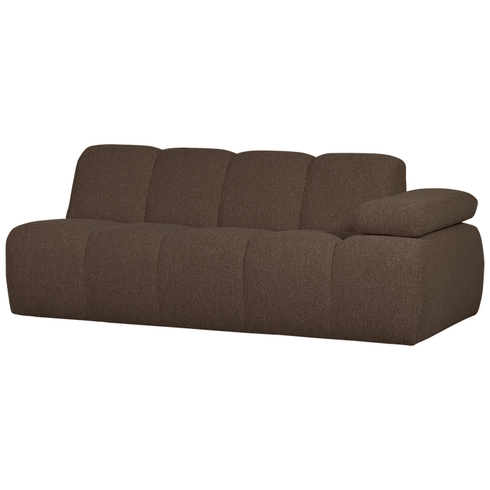 WOOOD Mojo 2-Zits Bank Met Arm Rechts - Bouclé - Bruin - 74x200x97