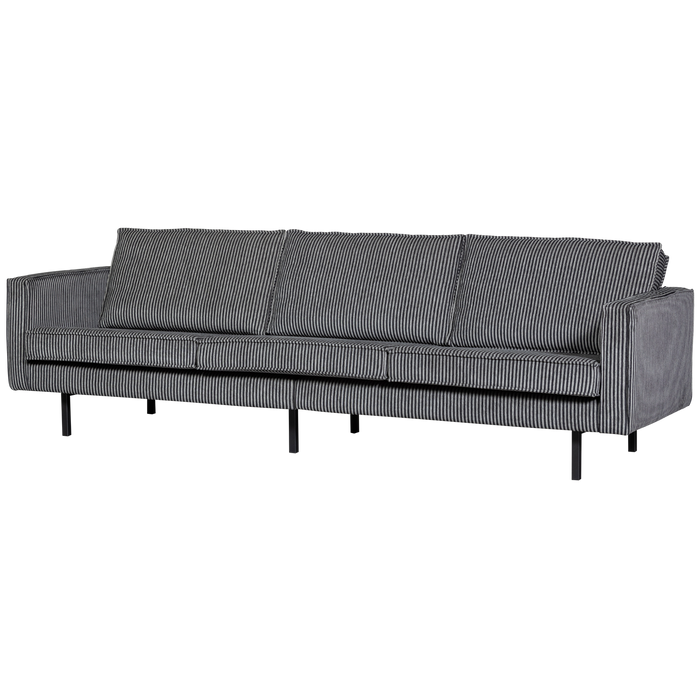 WOOOD Rodeo 3-Zits Bank - Streep - Zwart|Grijs - 85x277x86 cm,