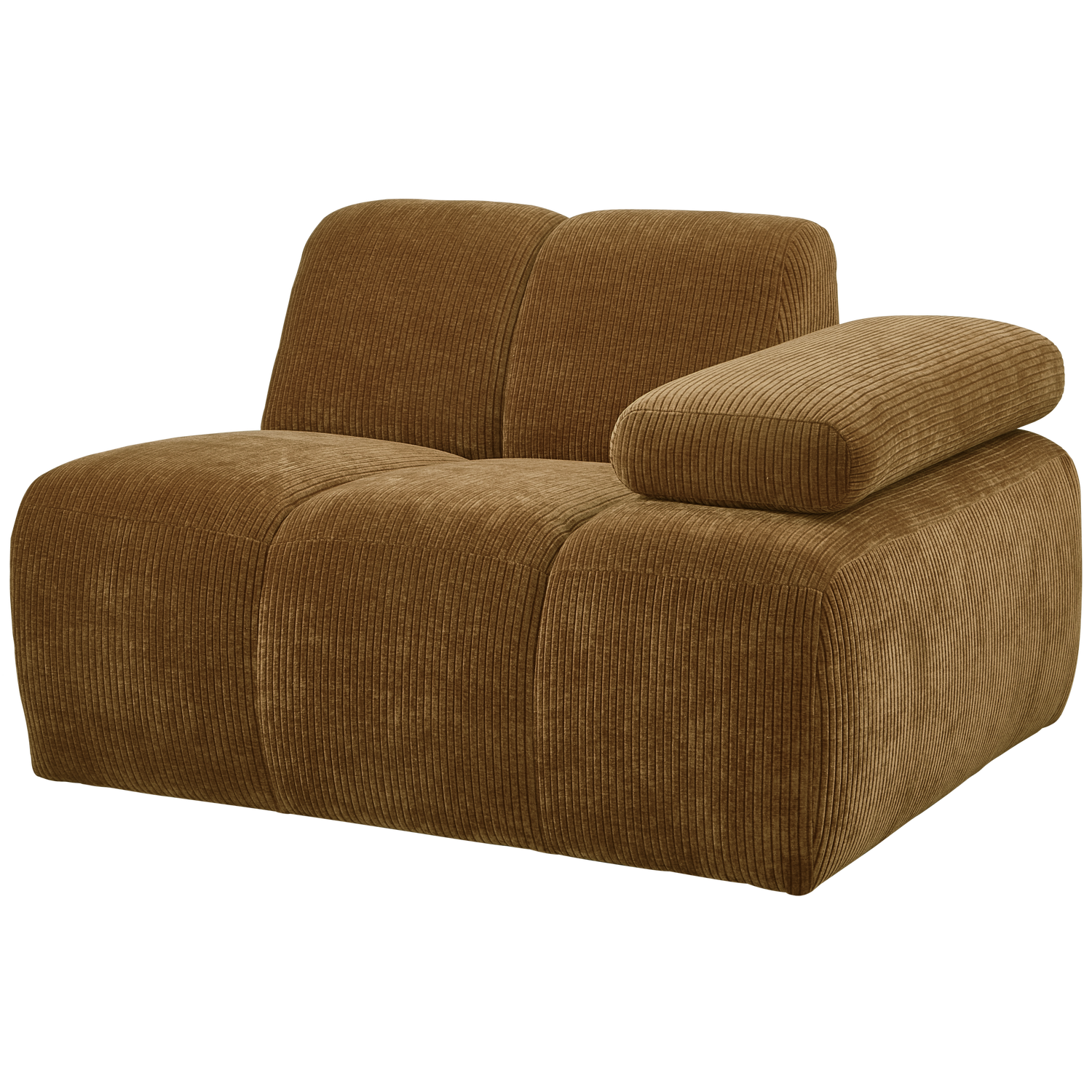 WOOOD Mojo 1-Zits Bank Met Arm Rechts - Ribstof - Geel - 74x120x97