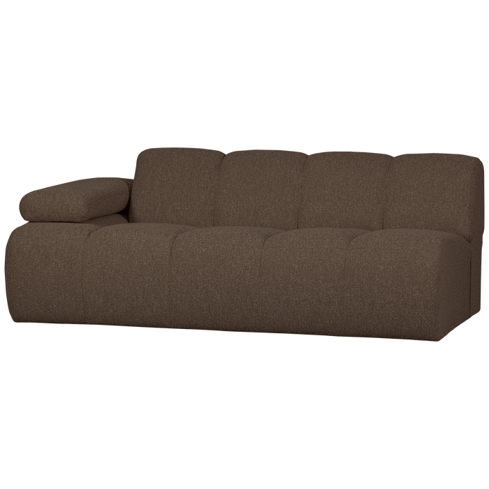WOOOD Mojo 2-Zits Bank Met Arm Links - Bouclé - Bruin - 74x200x97