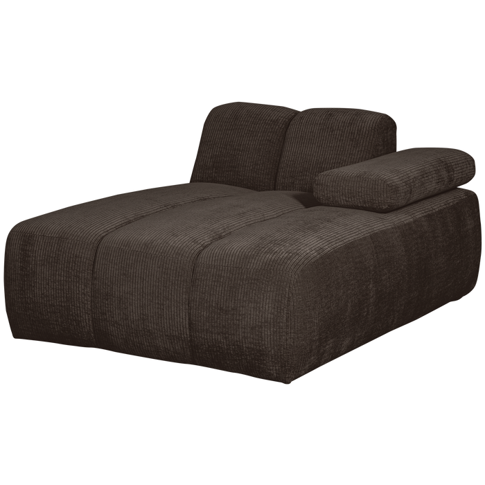 WOOOD Mojo Chaise Longue Elementenbank Rechts - Ribstof - Bruin