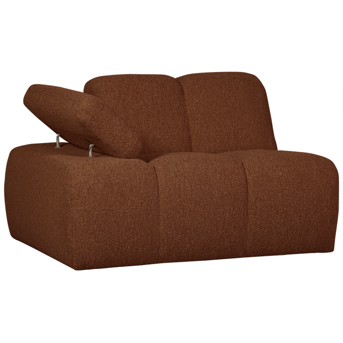 WOOOD Mojo 1-Zits Bank Met Arm Links - Bouclé - Roest Bruin Melange