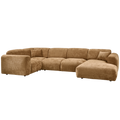 WOOOD hoekbank links Cloud - Chenille - Geel - 80x345x198 cm