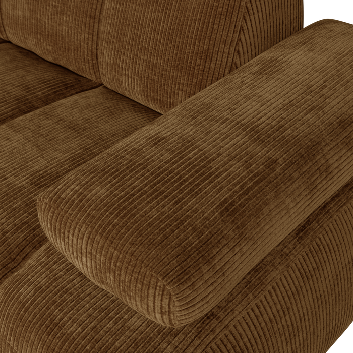 WOOOD Mojo 1,5-Zits Bank Met Arm Rechts - Ribstof - Geel - 74x160x67