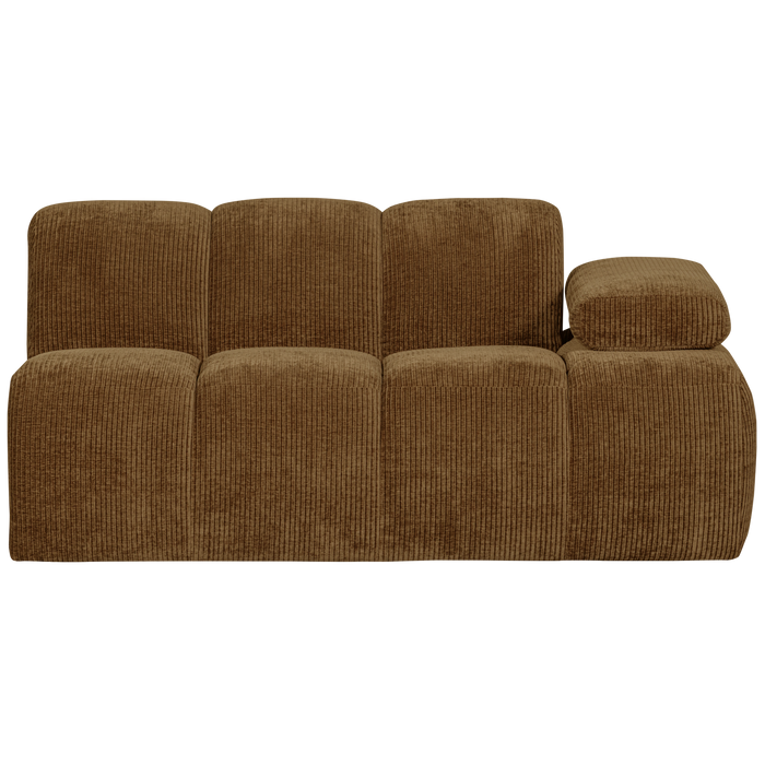 WOOOD Mojo 1,5-Zits Bank Met Arm Rechts - Ribstof - Geel - 74x160x67