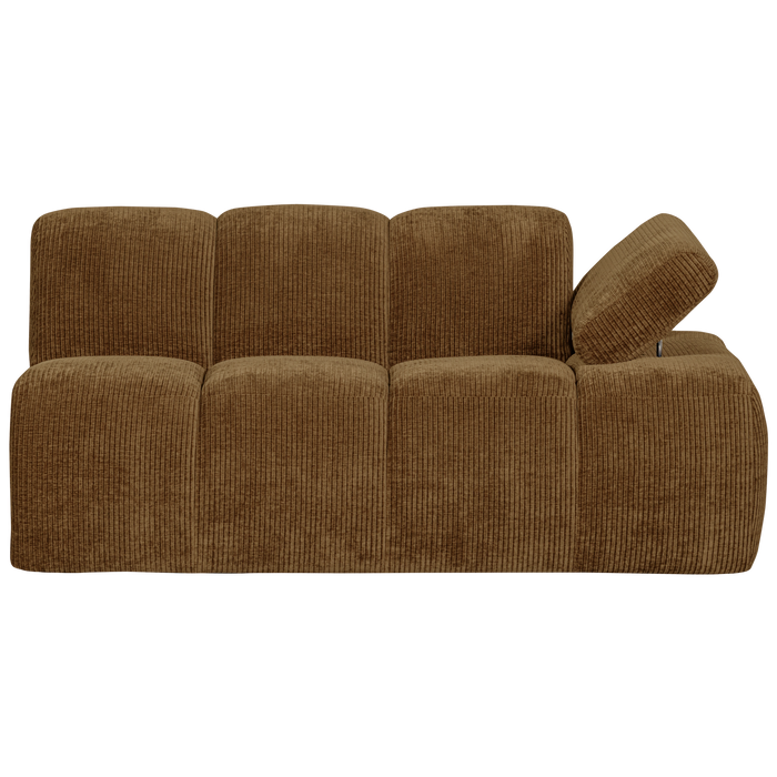 WOOOD Mojo 1,5-Zits Bank Met Arm Rechts - Ribstof - Geel - 74x160x67