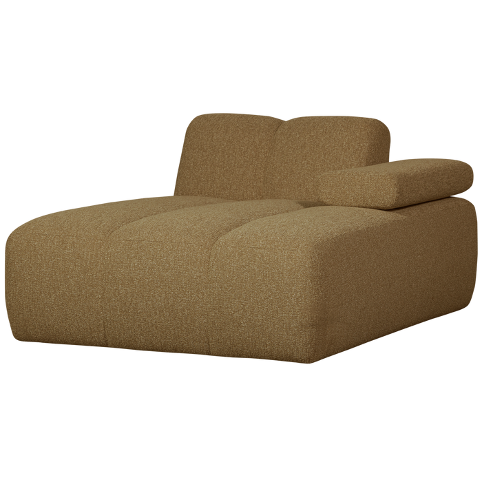 WOOOD Mojo Chaise Longue Elementenbank Rechts - Bouclé - Geel|Bruin