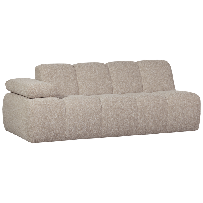 WOOOD Mojo 2-Zits Bank Met Arm Links - Bouclé - Beige - 74x200x97