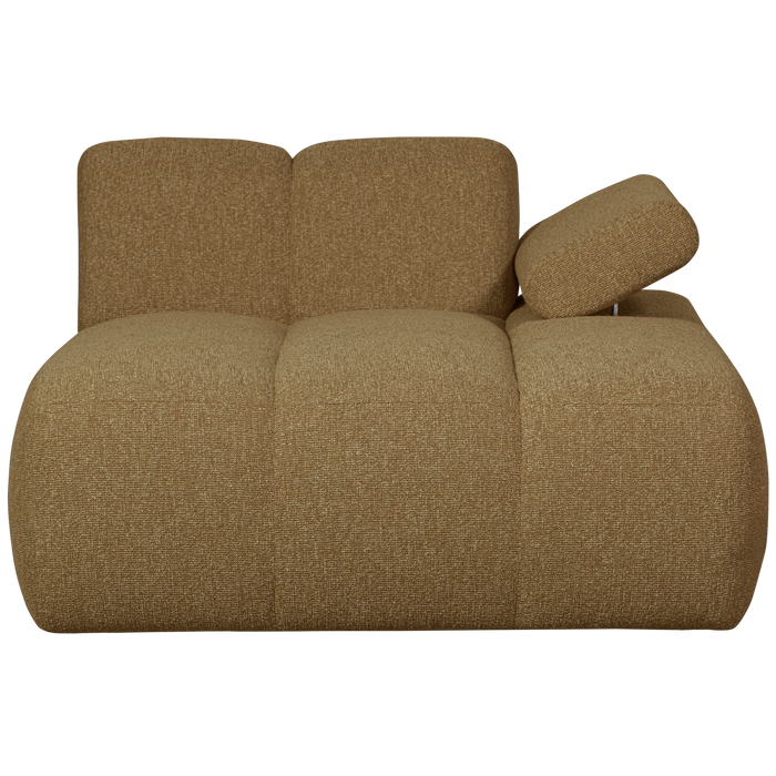 WOOOD Mojo Chaise Longue Elementenbank Rechts - Bouclé - Geel|Bruin