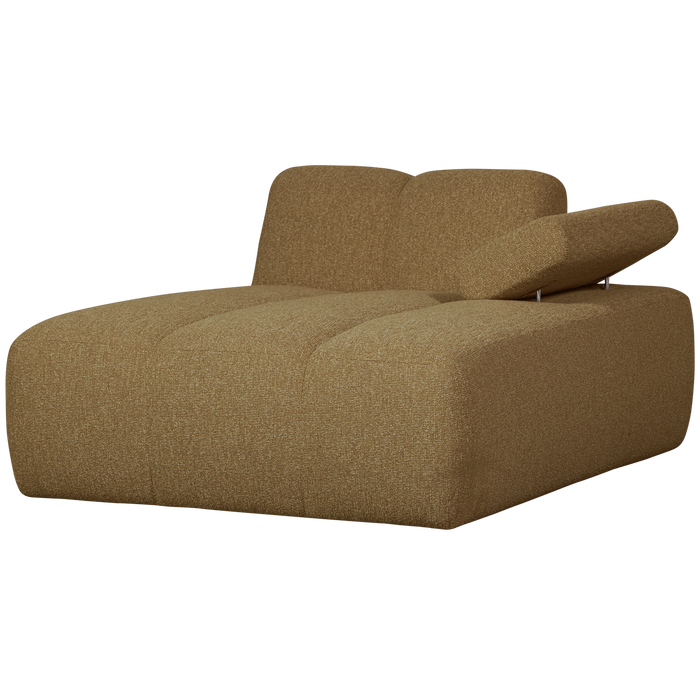 WOOOD Mojo Chaise Longue Elementenbank Rechts - Bouclé - Geel|Bruin