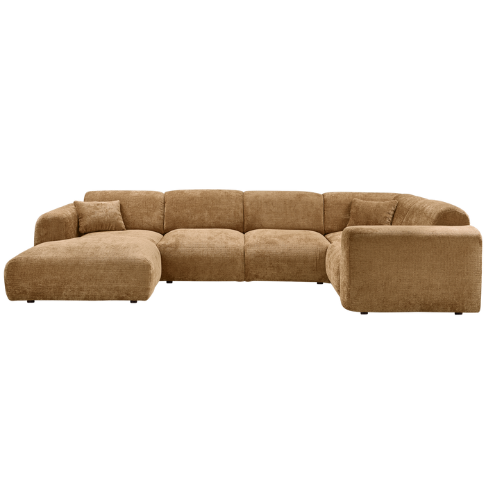 WOOOD hoekbank rechts Cloud - Chenille - Geel - 80x345x198 cm