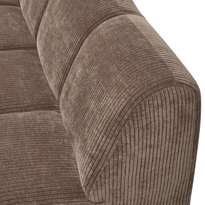 WOOOD Mojo 2-Zits Bank Met Arm Links - Ribstof - Zand - 74x200x97