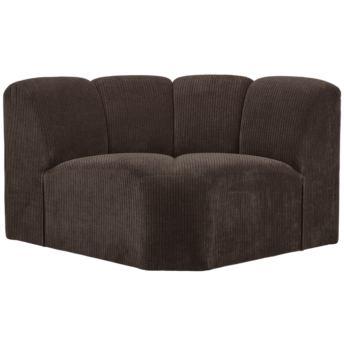 WOOOD Mojo Bank Hoekelement  - Ribstof - Bruin - 75x68x77