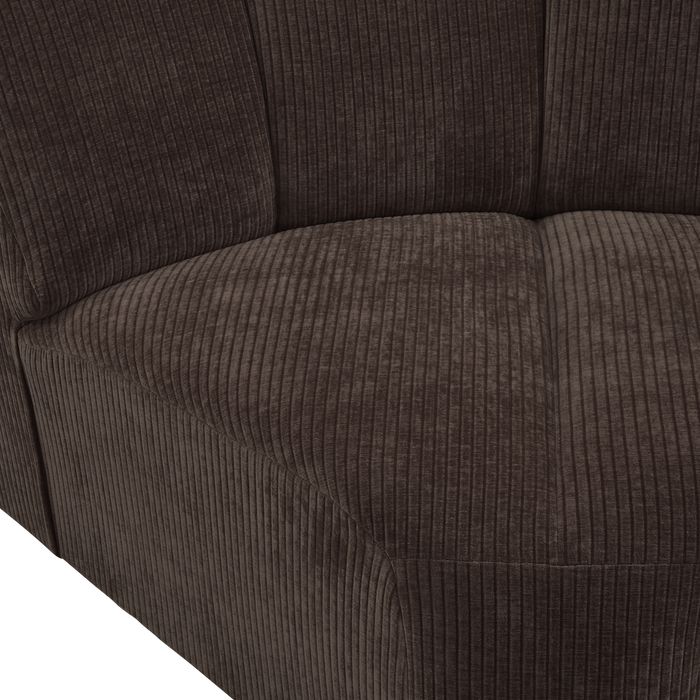 WOOOD Mojo Bank Hoekelement  - Ribstof - Bruin - 75x68x77