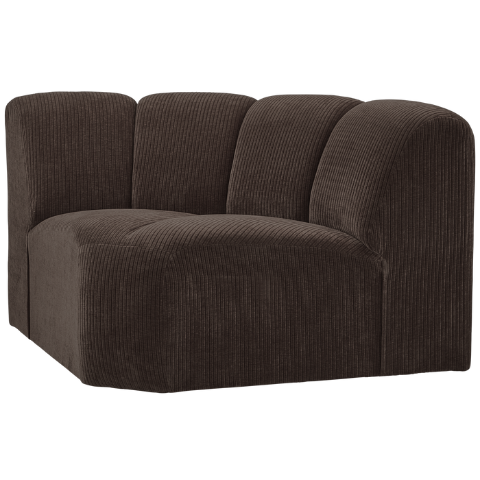 WOOOD Mojo Bank Hoekelement  - Ribstof - Bruin - 75x68x77