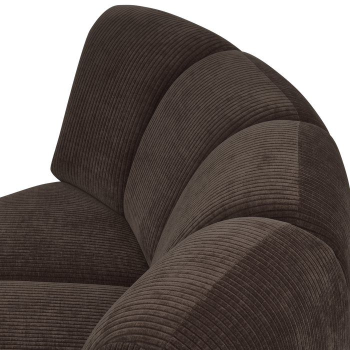 WOOOD Mojo Bank Hoekelement  - Ribstof - Bruin - 75x68x77