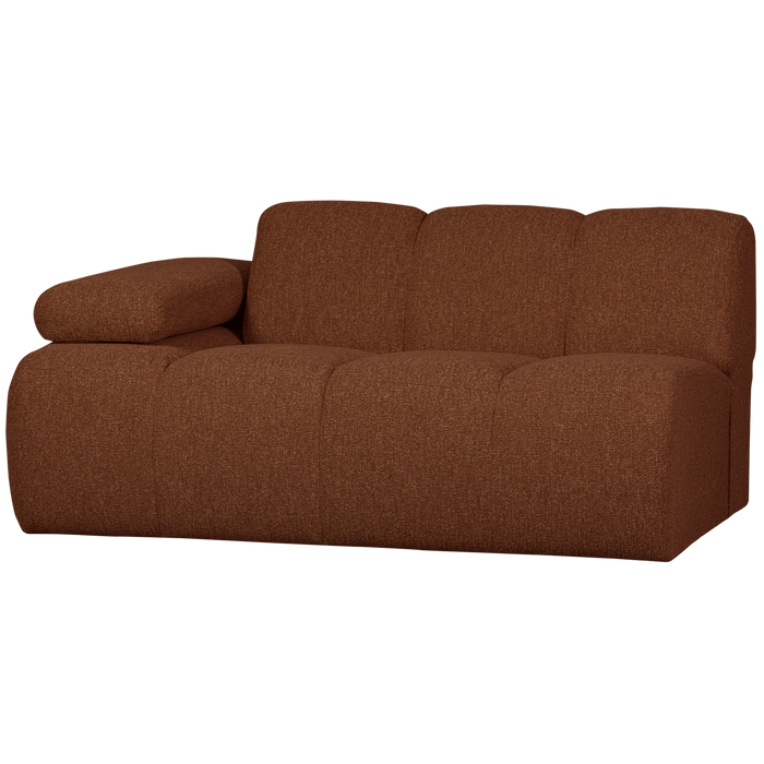 WOOOD Mojo 1,5-Zits Bank Met Arm Links - Bouclé - Roest Bruin