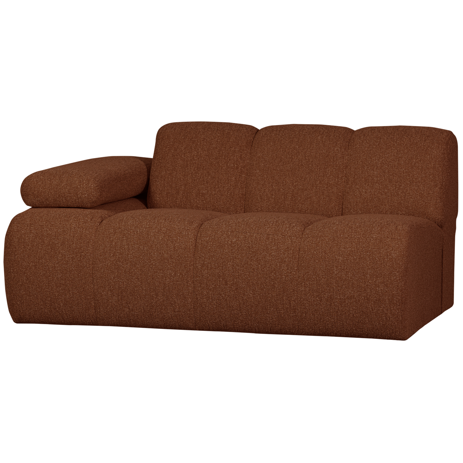 WOOOD Mojo 1,5-Zits Bank Met Arm Links - Bouclé - Roest Bruin