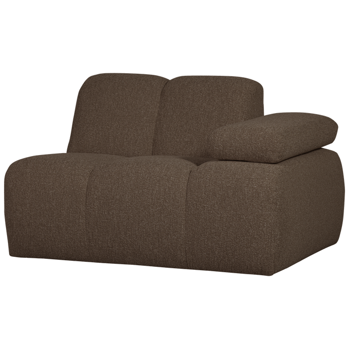 WOOOD Mojo 1-Zits Bank Met Arm Rechts - Bouclé - Bruin - 74x120x97
