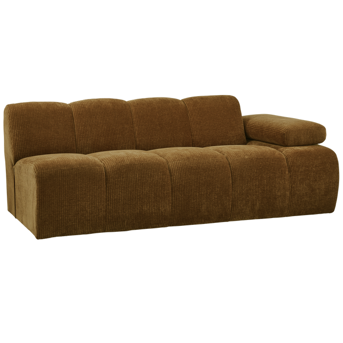 WOOOD Mojo 2-Zits Bank Met Arm Rechts - Ribstof - Geel - 74x200x97