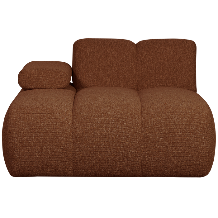 WOOOD Mojo Chaise Longue Elementenbank Links - Bouclé - Roest Bruin