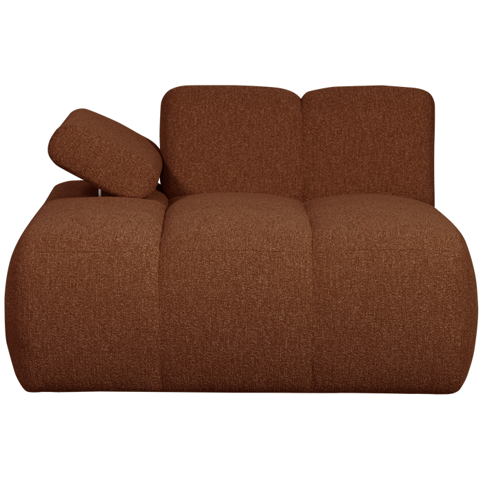WOOOD Mojo Chaise Longue Elementenbank Links - Bouclé - Roest Bruin
