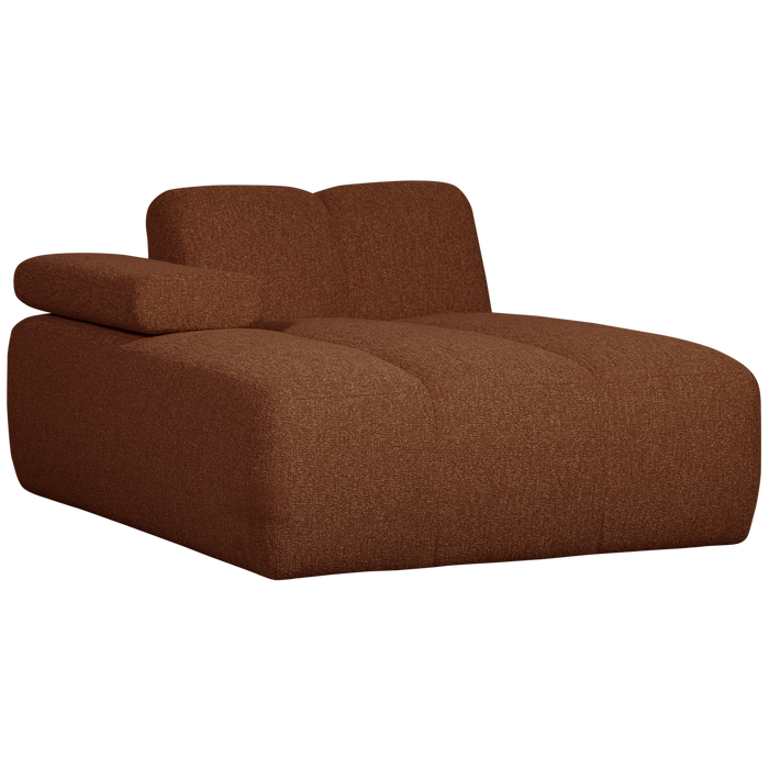 WOOOD Mojo Chaise Longue Elementenbank Links - Bouclé - Roest Bruin