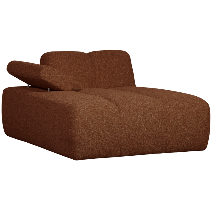 WOOOD Mojo Chaise Longue Elementenbank Links - Bouclé - Roest Bruin